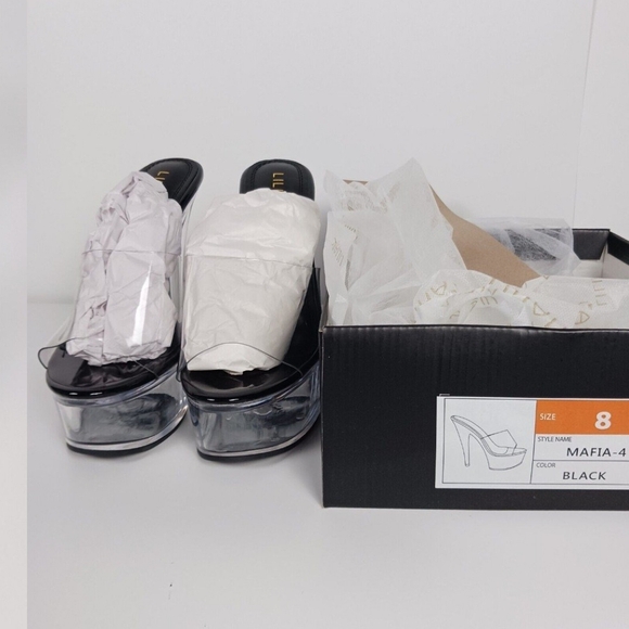 Chase & Chloe brand new clear heel with black insole - Picture 8 of 10